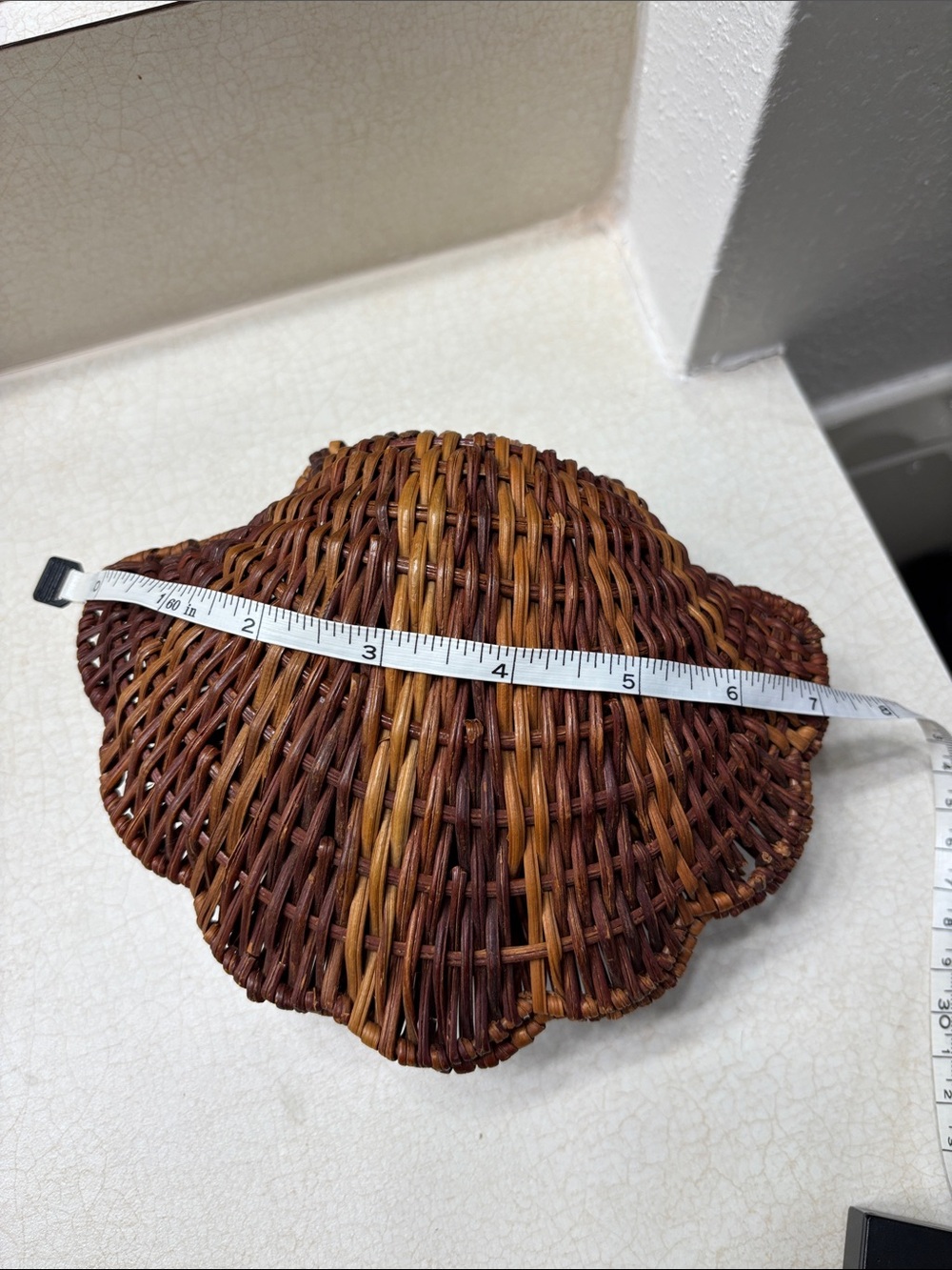 Handwoven Brown Shell-Shaped Wicker Accent Box - Picture 2 of 5